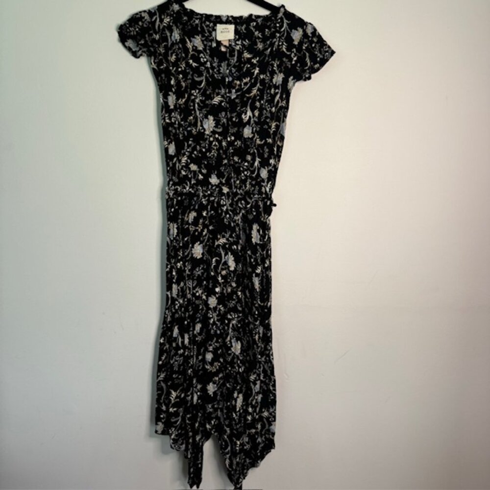 Knox Rose Asymmetrical Black & Floral Sleeveless Dress Size XS